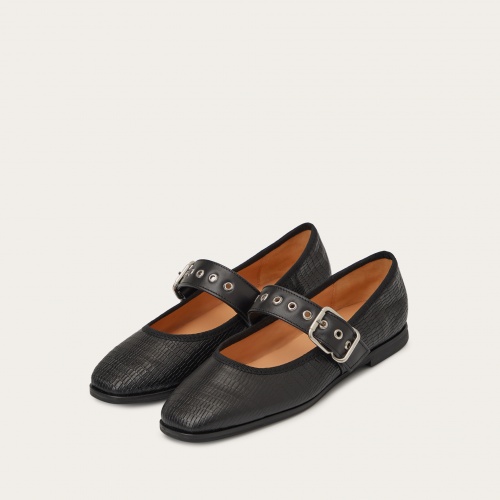 Louisine Ballerina, black lizard